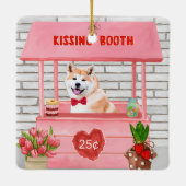 Akita Dog Valentijnsdag KissingBooth Keramisch Ornament (Achterkant)