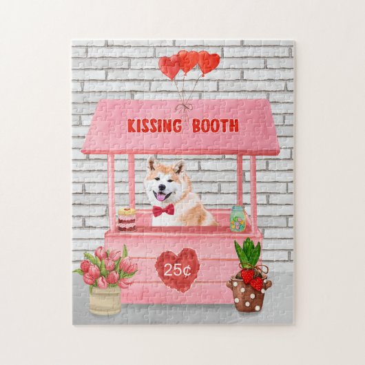 Akita Dog Valentijnsdag KissingBooth Legpuzzel (Verticaal)