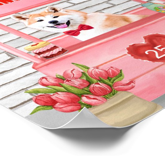 Akita Dog Valentijnsdag KissingBooth Poster (Hoek)
