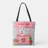 Akita Dog Valentijnsdag KissingBooth Tote Bag (Achterkant)