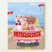 Akita Dog Valentijnsdag Truck Hearts Planner (Achterkant)