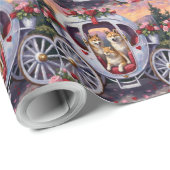 Akita Dog Valentine's Day Cadeaupapier (Rol Hoek)