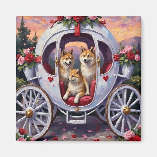 Akita Dog Valentine's Day Magneet (Voorkant)