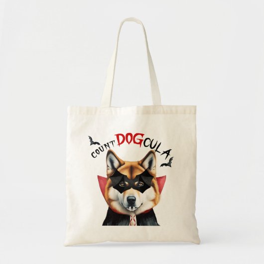 Akita Dog Vampire Trick or treat Halloween Tote Bag (Voorkant)