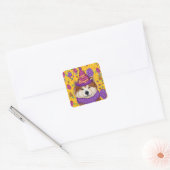 AKITA DOG VIERKANTE STICKER (Envelop)