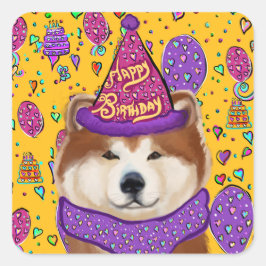 AKITA DOG VIERKANTE STICKER