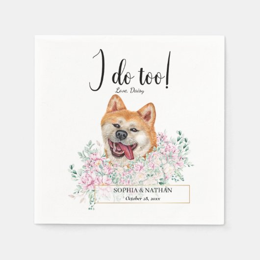 Akita Dog Wedding Cocktail Napkins Servet (Voorkant)