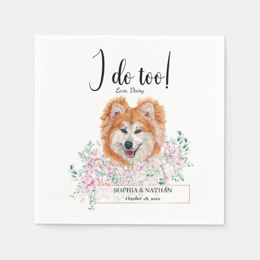 Akita Dog Wedding Cocktail Napkins Servet (Voorkant)