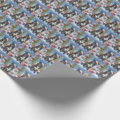 Akita Dog Winter Wonderland Kerstvreugde Cadeaupapier (Hoek)