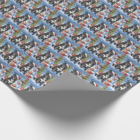 Akita Dog Winter Wonderland Kerstvreugde Cadeaupapier (Hoek)