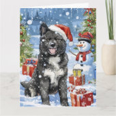 Akita Dog Winter Wonderland Kerstvreugde Kaart (Voorkant)