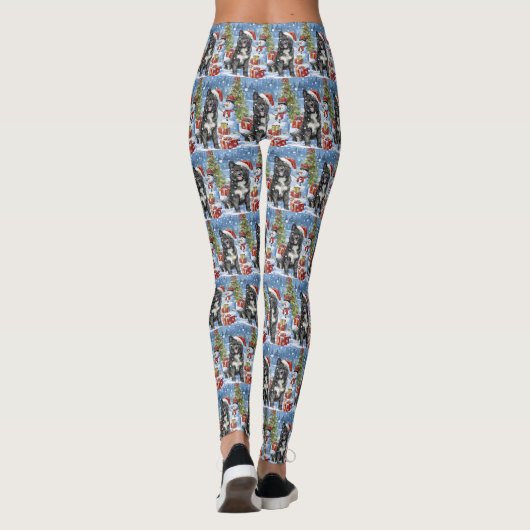 Akita Dog Winter Wonderland Kerstvreugde Leggings (Achterkant)