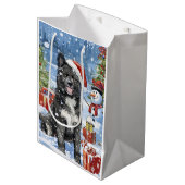 Akita Dog Winter Wonderland Kerstvreugde Medium Cadeauzakje (Voorkant Gekanteld)