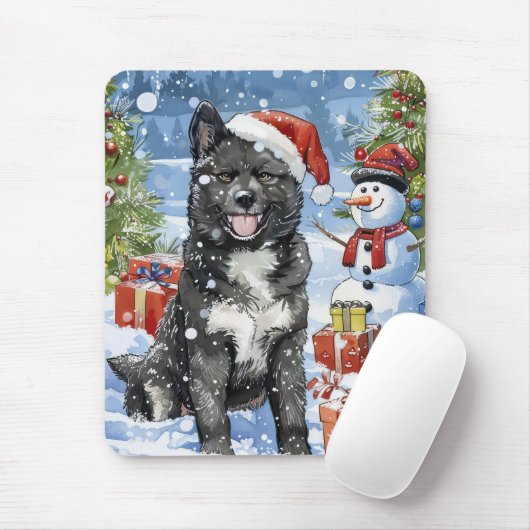 Akita Dog Winter Wonderland Kerstvreugde Muismat (Met muis)