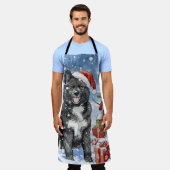 Akita Dog Winter Wonderland Kerstvreugde Schort (Gedragen)