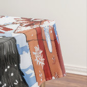 Akita Dog Winter Wonderland Kerstvreugde Tafelkleed (Voorbeeld)