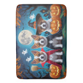 Akita Dogs Pumpkin Halloween Grappig Badmat (Voorkant Verticaal)