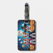 Akita Dogs Pumpkin Halloween Grappig Bagagelabel (Achterkant verticaal)