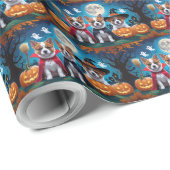 Akita Dogs Pumpkin Halloween Grappig Cadeaupapier (Rol Hoek)