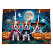 Akita Dogs Pumpkin Halloween Grappig Groot Cadeauzakje (Voorkant)