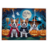 Akita Dogs Pumpkin Halloween Grappig Groot Cadeauzakje (Achterkant)