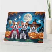 Akita Dogs Pumpkin Halloween Grappig Kaart (Voorkant)