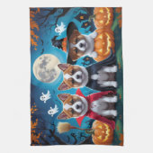 Akita Dogs Pumpkin Halloween Grappig Theedoek (Verticaal)