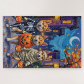 Akita Dogs Trick-or-Treating in Halloween kostuums Legpuzzel (Horizontaal)