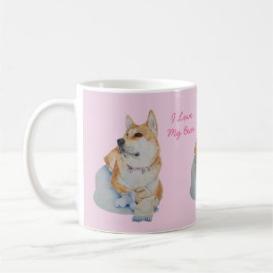 akita en teddy dragen het portret van de originele koffiemok