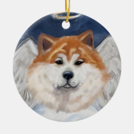 Akita Engel  Keramisch Ornament (Voorkant)