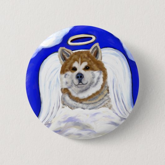 Akita Engel Ronde Button 5,7 Cm (Voorkant)