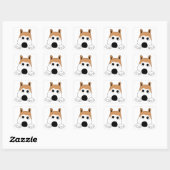 akita fawn peking vierkante sticker (Vel)