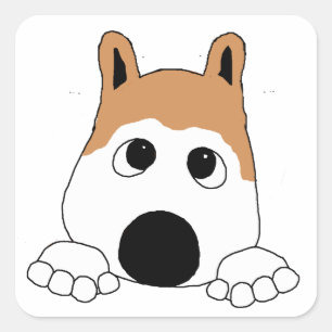 akita fawn peking vierkante sticker