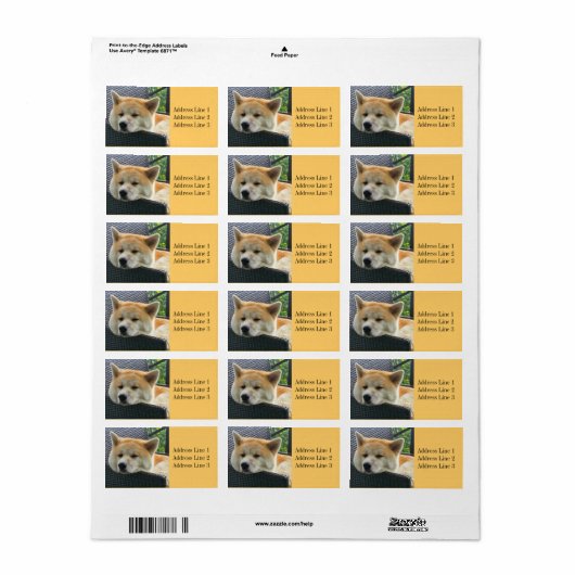 Akita-fotolabel Etiket (Full Sheet)