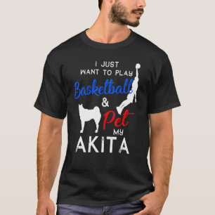 Akita Funny Basketball Dog Owner Xmas T-shirt