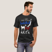 Akita Funny Basketball Dog Owner Xmas T-shirt (Voorkant volledig)