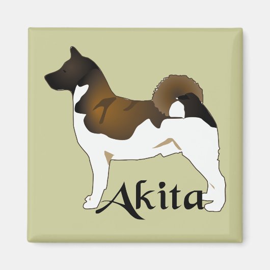 Akita, gedetailleerd magneet (Voorkant)