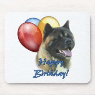Akita Gelukkige Verjaardag Ballonnen Muismat