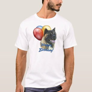 Akita Gelukkige Verjaardag Ballonnen T-shirt