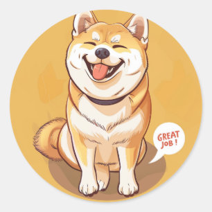 Akita Geweldige Prestatie Leraar Beloning Ronde Sticker