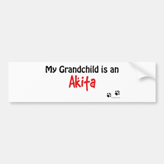 Akita Grandchild Bumpersticker (Voorkant)