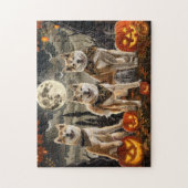 Akita Halloween Griezelen Legpuzzel (Verticaal)