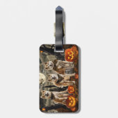 Akita Halloween Griezelig Bagagelabel (Achterkant verticaal)