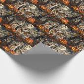 Akita Halloween Griezelig Cadeaupapier (Hoek)