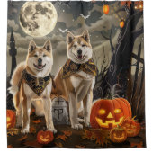 Akita Halloween Griezelig Douchegordijn (Voorkant)