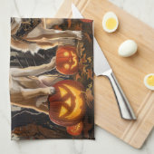 Akita Halloween Griezelig Theedoek (Quarter Fold)