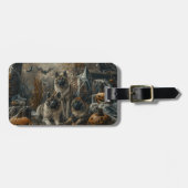 Akita Halloween Nacht Doggy Delight Bagagelabel (Voorkant horizontaal)