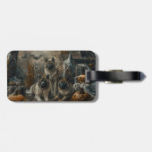 Akita Halloween Nacht Doggy Delight Bagagelabel (Achterkant horizontaal)