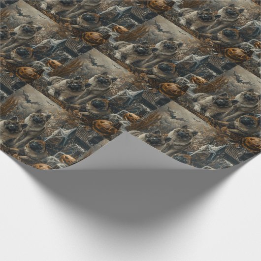 Akita Halloween Nacht Doggy Delight Cadeaupapier (Hoek)