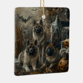 Akita Halloween Nacht Doggy Delight Keramisch Ornament (Rechts)